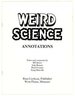WEIRD SCIENCE ANNOTATIONS (1981) | Russ Cochran