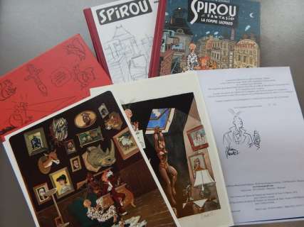 Olivier Schwartz / Yann | Spirou et Fantasio - La femme léopard - 2x luxe hc + prenten + in fraaie box + dédicace - EO - (2019) | Catawiki