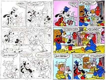 Sergio Asteriti, Alessandro Bencivenni - Topolino Libretto n. 1547 - Asteriti - Tavola Originale n. 4 "Topolino e la Moneta di Creta" (I TL 1547-A) - Page volante - (1985)