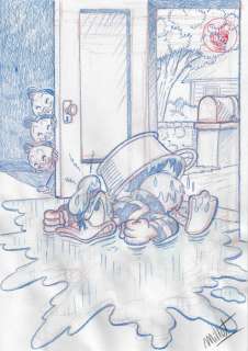 Millet | Donald Duck - Prank Time - Original Signed Sketch Drawing by Millet | Catawiki
