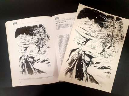 Fusco, Fernando | Fusco, Fernando - Illustrazione originale "Verso Skaway nel Grande Nord..." + vol. Cavalcando con Tex n. 5 | Catawiki