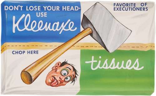 Norman Saunders Wacky Packages "Kleenaxe Tissues" Eighth Series Illustration Original Art (Topps, - | Heritage