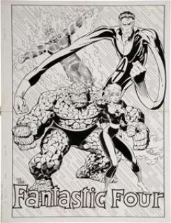 Kirk Jarvinen and Terry Austin Fantastic Four Annual #25 Double-Page Pin-Up Original Art (Marvel, 1992). The -