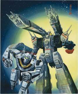 Masami Watanabe Hand-Drawn Color Illustration "The Super Dimension Fortress Macross" Forced Attack Type, Valkyrie