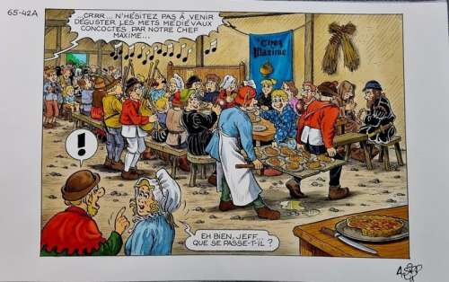 Albaire | Albaire - Demi-planche originale couleur - Sylvain et Sylvette T65 - Il faut sauver Castel-bobeche - (2020) | Catawiki