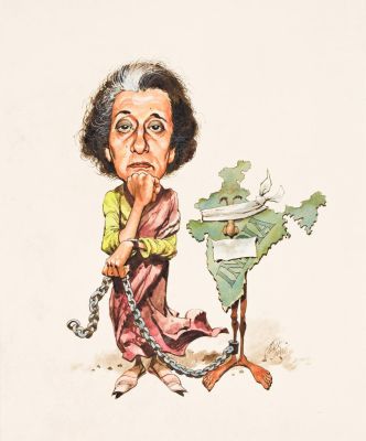 Lot 156 - Jack Davis, (1924-2016), Indira Gandhi. Circa 1980. | Swann Galleries