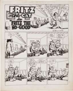 Robert Crumb Cavalier "Fritz The No Good" Page 1 Original Art (1968). A weary-looking Fritz awaits a - | Heritage