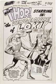 Jack Kirby and Dick Ayers Journey Into Mystery #88 "The Vengeance of Loki" Splash Page 1 Original Art - | Heritage