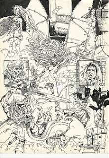 Pontet, Cyril | Pontet, Cyril - Dessin original - Chroniques de la Lune Noire - Succube, Fafhrd et Souricier Gris (Lankhmar) | Catawiki