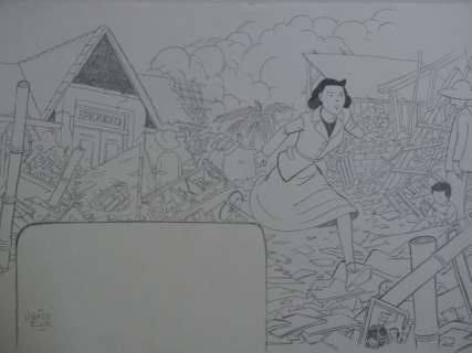 Kolk, Hanco | Hanco Kolk - Originele tekening - Landverhuizers - Biografie André Hissink (Batavia) - Formaat: 29,7 x 21 cm. - (2022) | Catawiki