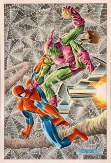 Giorgio Comolo - spectacular spider-man #200 large painted spidey / green goblin battle cover recreation