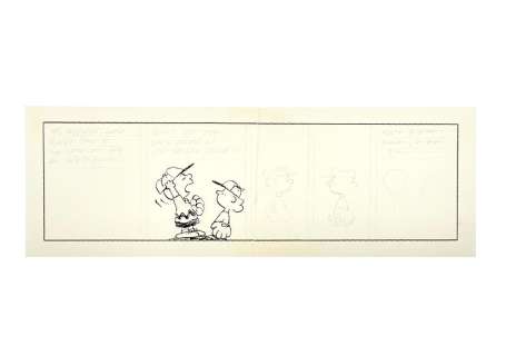 ORIGINAL CHARLES SCHULZ PEANUTS UNFINISHED DAILY COMIC STRIP | misc / divers