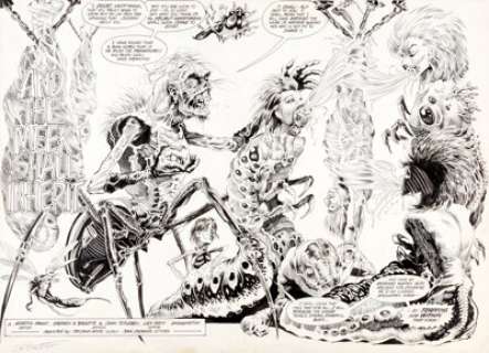 Steve Bissette and John Totleben The Saga Of The Swamp Thing #19 Double Splash Pages 6 and 7 Original Art (DC, -