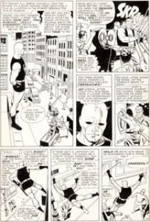 Wally Wood Daredevil #6 Ox and Eel Page 2 Original Art (Marvel, 1965). The yellow-costumed Daredevil shares - | Heritage