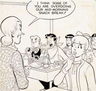 Samm Schwartz Archie‘s Pal Jughead #83 Cover Original Art (Archie Comics, 1962). Jughead goes to the head of -