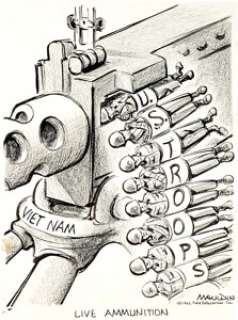 Bill Mauldin "Vietnam" Editorial Comic Original Art (Field Enterprises, 1962). This powerful -