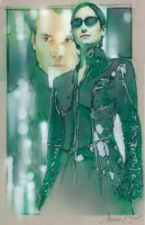 Drew Struzan Matrix Reloaded Trinity and Neo Painted Illustration Original Art (2002). Drew Struzan -