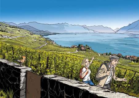 CHRISTIAN MOREILLON _ "Sur la piste du chasselas"_ Tirage de la couverture | Galerie Neuf