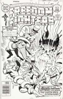 Rich Buckler and Vince Colletta Freedom Fighters #6 Cover Original Art (DC, 1977). Those enduring Quality -