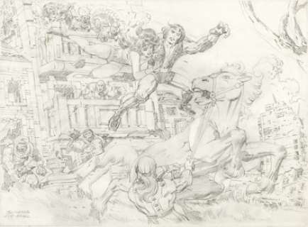 Jack Kirby Thundarr the Barbarian Concept Illustration Original Art (Ruby-Spears, c. 1980). Created by -