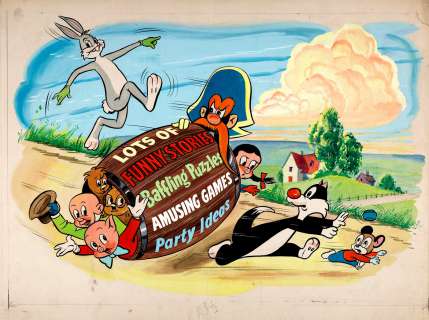 Unknown a Artist - Largeâ Bugs Bunny & Friends Activity Book Cover Painting (1940S)
