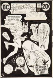 Bob Oksner Adventure Comics #424 Supergirl Cover Original Art (DC, 1972). This fantastic cover features -