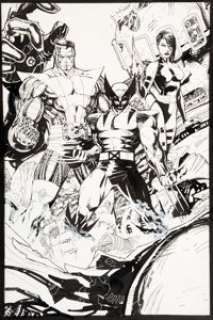 Jim Lee - X-Men Triptych Part-B Commission Illustration Original Art (2002). This seems to be part of a -