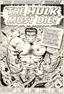 Jack Kirby and Bill Everett Tales to Astonish #78 Splash Page 1 Hulk Original Art (Marvel, 1966). Giants of -