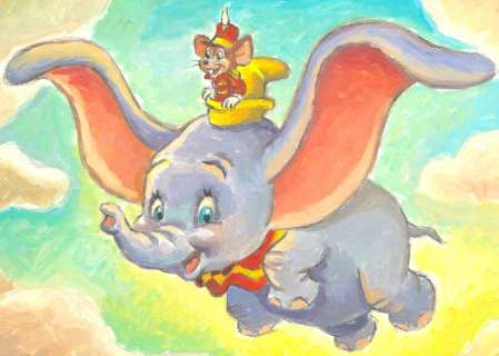 Joan Vizcarra | Dumbo & Timothy Q. - Original Painting - Joan Vizcarra Signed - 50 x 35 cm - Acrylic Artwork | Catawiki