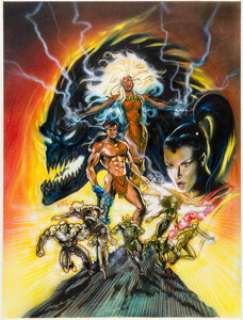 Joe Phillips Fleer Ultra X-Men Trading Card #104 "Fall of the Mutants" Illustration Original Art -