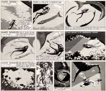 James McLusky James Bond Daily Comic Strip Original Art Group of 3 (London Daily Express, 1958/59). From the -