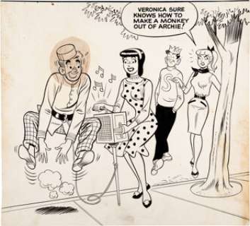 Bob White Archie‘s Girls Betty and Veronica #74 Cover Original Art (Archie Comics, 1962). Archie needs to -