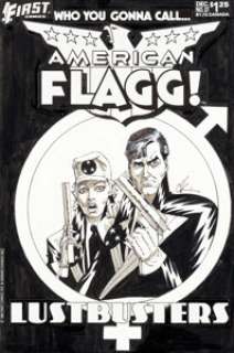 Howard Chaykin American Flagg! #27 Cover Original Art (First, 1985)....