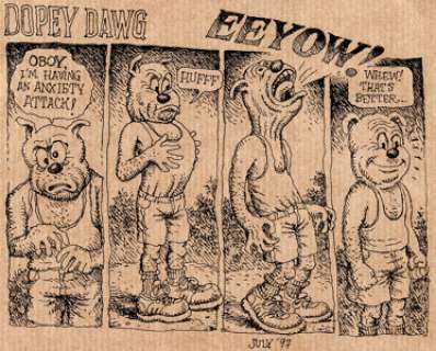 Robert Crumb "Dopey Dawg" Placemat Sketch Original Art (1997)....