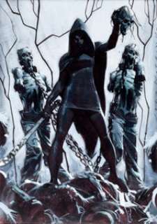 John Watkiss Walking Dead: Season 3 Michonne Poster Painting Original Art (AMC, 2012)....