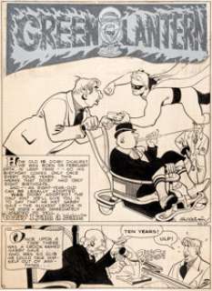 Paul Reinman All-American Comics #88 Unpublished Story Page 1 Green Lantern Original Art (DC, 1947)....