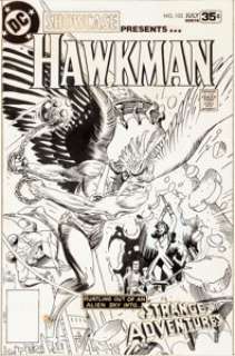 Joe Kubert Showcase #102 Hawkman and Adam Strange Cover Original Art (DC, 1978)....