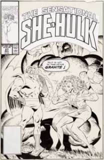 Mike Zeck and Keith Williams The Sensational She-Hulk #27 Cover Original Art (Marvel, 1991).... | Heritage