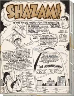  - C. C. Beck Shazam #2 Complete 11-Page Story "The Astonishing Arch Enemy" Captain Marvel Original Art (DC, 1973)....