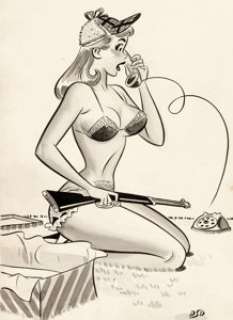 Dan DeCarlo Joker January-1965 Single Panel Gag Cartoon Illustration Original Art (Humorama, 1965)....