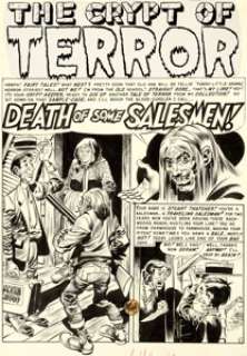 Jack Davis Haunt of Fear #15 Complete 7-Page Story "Death of Some Salesmen!" Original Art (EC, 1952).... (Total: 7 Original Art)