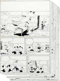 Vicar (Victor Arriagada Rios) - "The Author" Complete 12-Page Story Donald Duck Original Art (Disney, 1987).... (Total: 12 Original Art)