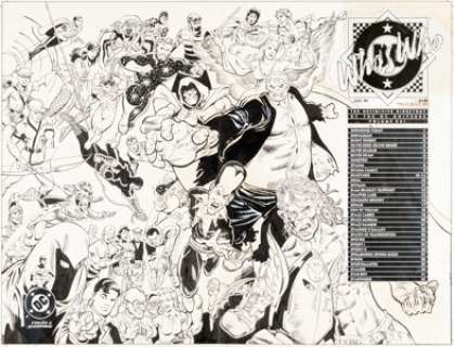 Ernie Colon and Dick Giordano - Who‘s Who: The Definitive Directory of the DC Universe #21 Wraparound Cover Original Art (DC, 1986).
