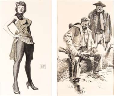 Doug Wildey - Western Themed Illustrations Original Art Group of 10 (undated).... (Total: 10 Original Art)