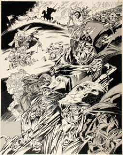 Kevin O‘Neill - 2000 AD Prog 119 ABC Warriors Splash Planche 13 (IPC Magazines, 1979). Kevin O‘Neill 2000 AD Prog 119 ABC Warriors Original Art Splash Page 13 (IPC Magazines, 1979).