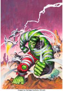 Earl Norem - Rampaging Hulk #3 Cover Original Art (Marvel, 1977)....