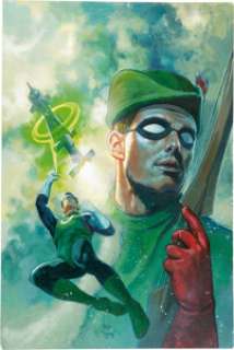 DC Artist - Hugh Fleming Legends of the DC Universe #8 Green Lantern and Green Arrow Cover Original Art (DC, 1998)....