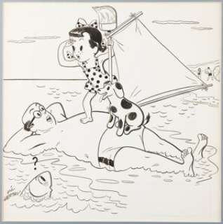 Herman, Vic - Vic Herman Little Dot Cover Prototype Unfinished Original Art (Harvey Enterprises, c. 1950)....