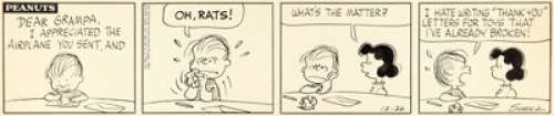 Schulz, Charles | Charles Schulz Peanuts Daily Comic Strip Linus and Lucy Original Art dated 12-26-1962 (United Feature Syndicate, 1... | Heritage
