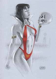 Giuseppe de Luca | Pin Up - Vampirella - Page volante - Exemplaire unique | Catawiki